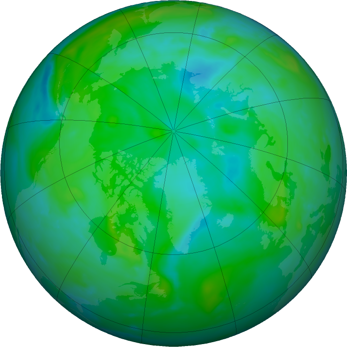 Arctic ozone map for 16 August 2021